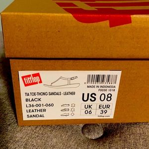 Tia Toe-Thong Leather Sandals NIB, size 8